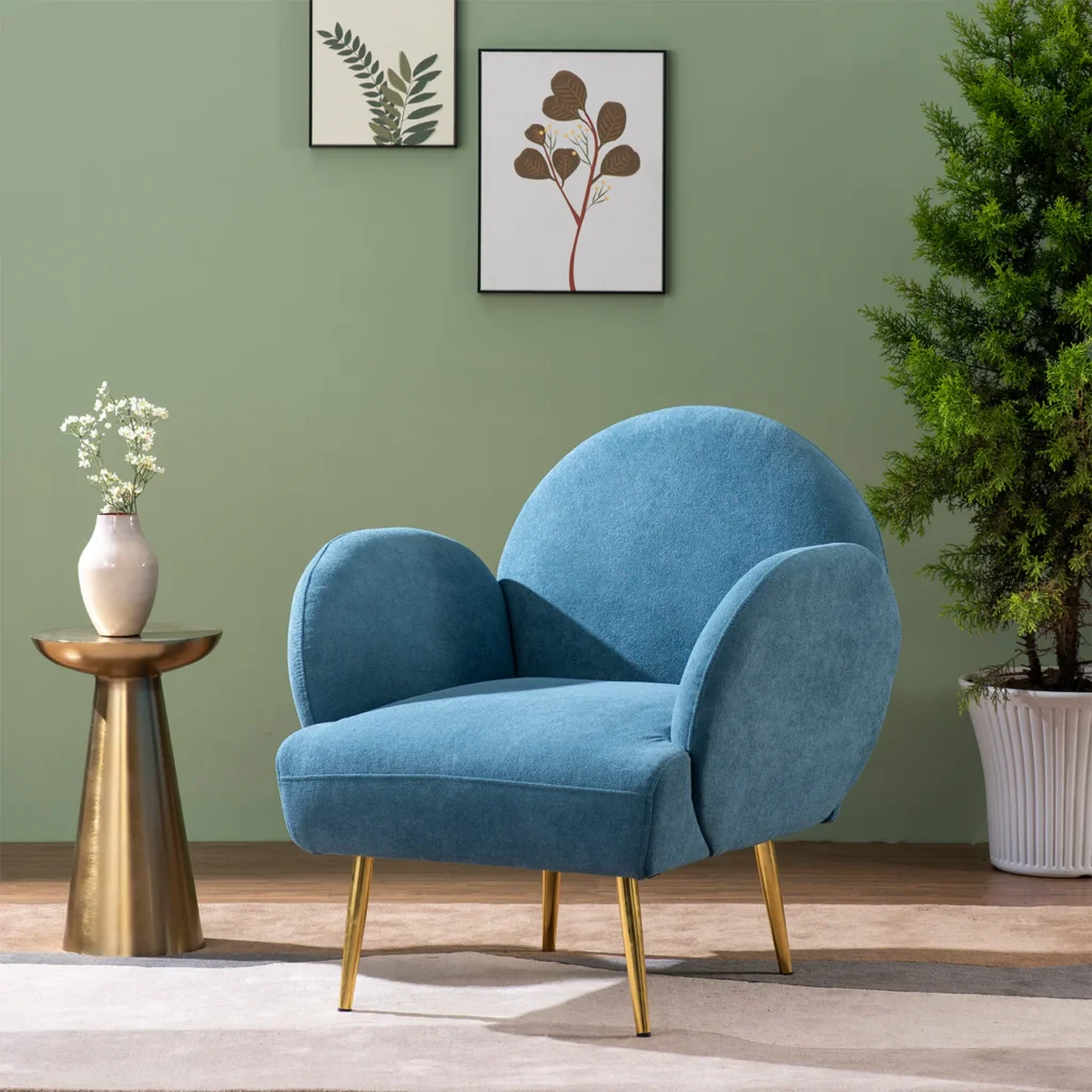 Breezy Blue Boucle Lounge